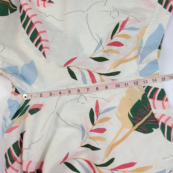 Womens Cynthia Rowley 100% Linen Pants Size 2X Cropped Floral Hawaiian Aloha - Picture 5 of 6